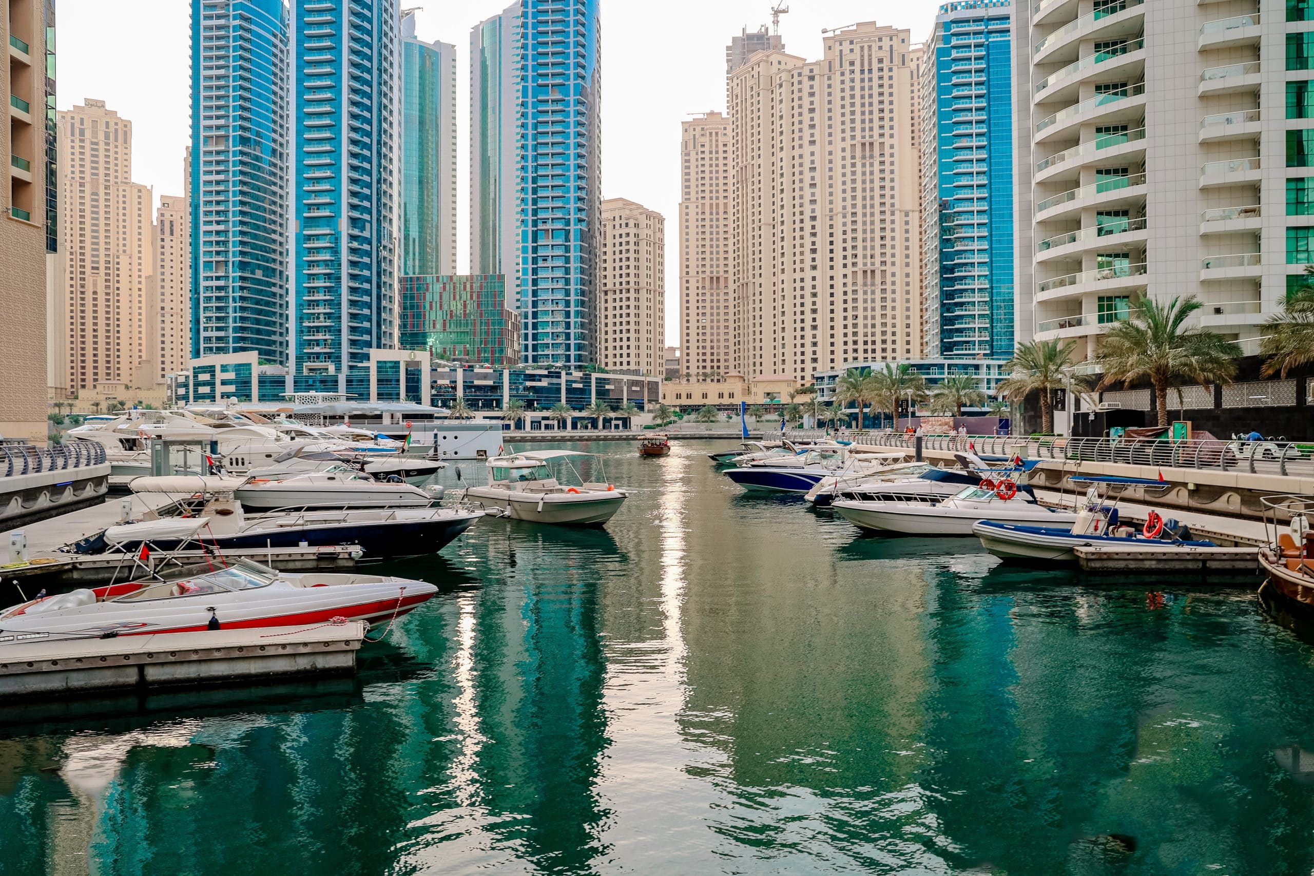Dubai Marina in a summer day, UAE